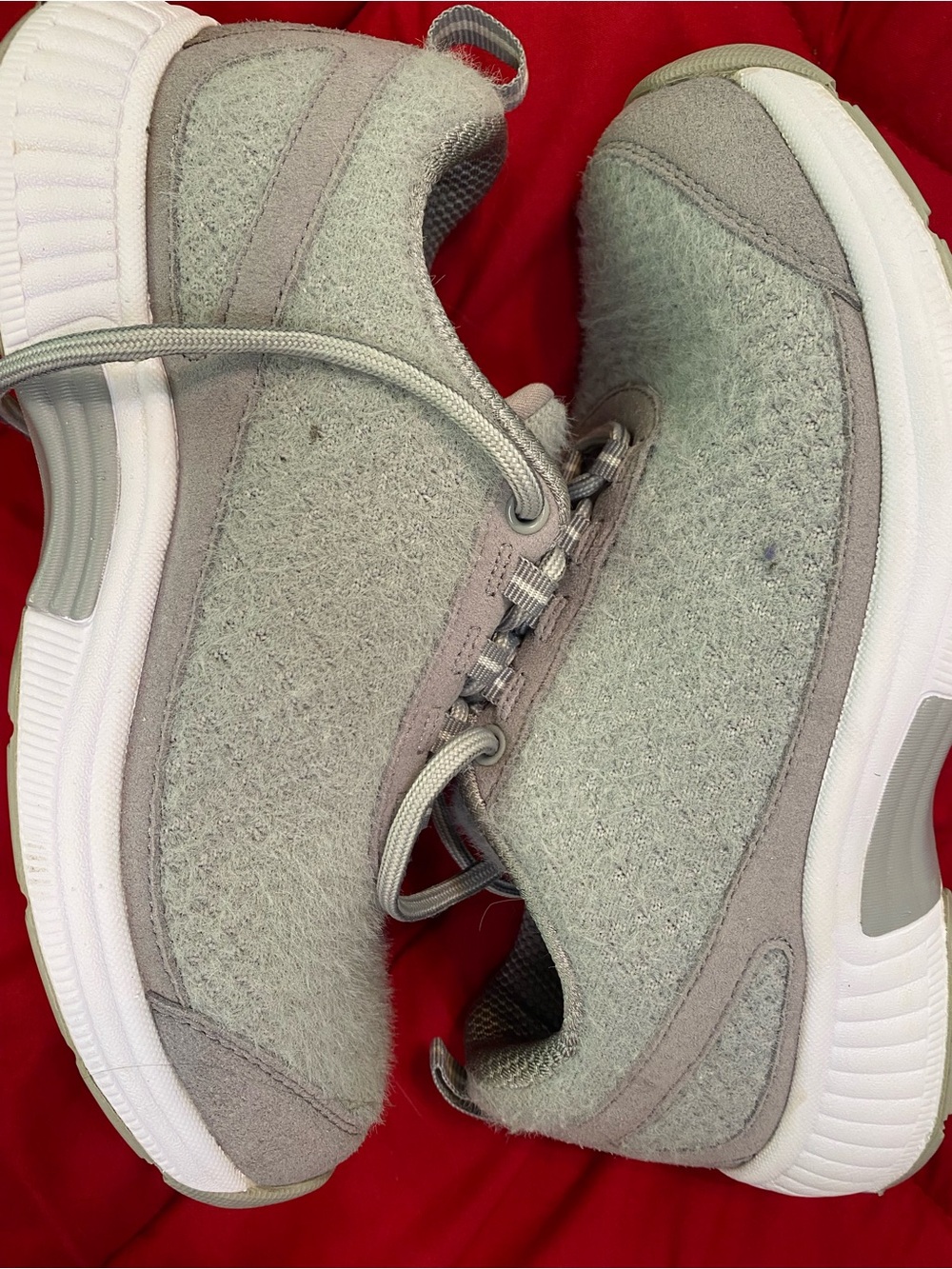 Orthofeet size 6.5 W Gray fuzzy Casual Sneakers Comfort Everyday orthotic arch